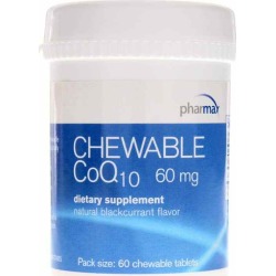 Pharmax Chewable CoQ10 60 Mg Blackcurrant Flavor 60 Chewable Tablets