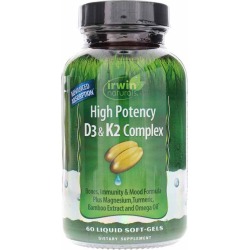 Irwin Naturals High Potency D3 & K2 Complex 60 Liquid Softgels
