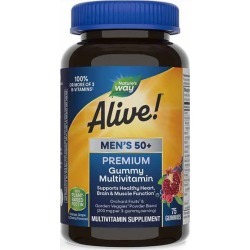Natures Way Alive Men's 50+ Gummy Vitamins 75 Gummies