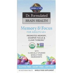 Garden of Life Dr. Formulated Brain Health Memory & Focus for Adults 40+ 60 Veg Tablets