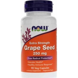 NOW Foods Grape Seed 250 Mg Extra Strength 90 Veg Capsules