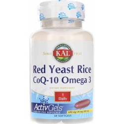 Kal Red Yeast Rice CoQ-10 Omega 3 ActivGels 60 Softgels