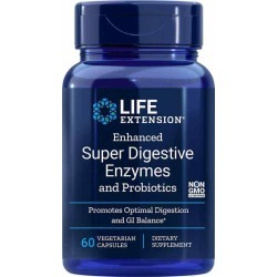 Life Extension Enhanced Super Digestive Enzymes with Probiotics 60 Veg Capsules