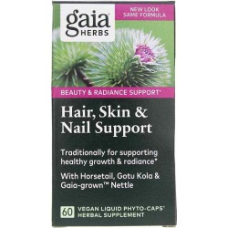 Gaia Herbs Hair Skin & Nail Support 60 Liquid Phyto Caps