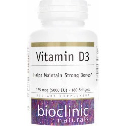 Bioclinic Naturals Vitamin D3 125 Mcg (5000 IU) 180 Softgels