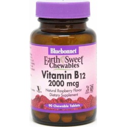 Bluebonnet Earth Sweet Chewable Vitamin B12 2000 Mcg 90 Chewable...
