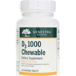 Genestra D3 1000 Chewable Blackcurrant Flavor 120 Chewable Tablets