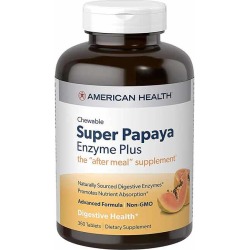 American Health Chewable Super Papaya Enzyme Plus 360 Chewable Tablets