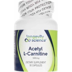 Longevity Science Acetyl L-Carnitine 500 Mg 90 Veg Capsules