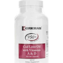 Kirkman Cod Liver Oil with Vitamins A & D Professional 300 Gel Capsules