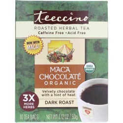 Teeccino Herbal Coffee Organic Maca Chocolate Dark Roast Tea 10 Tea Bags