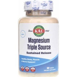 Kal Magnesium Triple Source, Sustained Release Formula 100 Tablets