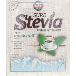 Kal Sure Stevia Plus Monk Fruit Powder 100 Packets