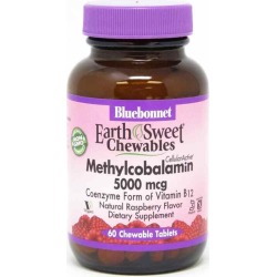 Bluebonnet Earth Sweet Chewable Methylcobalamin 5000 Mcg 60 Chewable Tablets