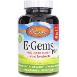 Carlson Labs E-Gems Plus 400 IU Natural Vitamin E Bonus Pack 144 Softgels