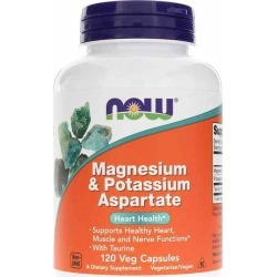 NOW Foods Magnesium & Potassium Aspartate 120 Veg Capsules