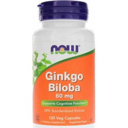 NOW Foods Ginkgo Biloba 60 Mg 120 Veg Capsules