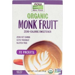 NOW Foods Organic Monk Fruit Sweetener Packets 70 Packets