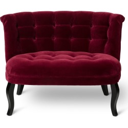 Velvet Mulberry Red Loveseat