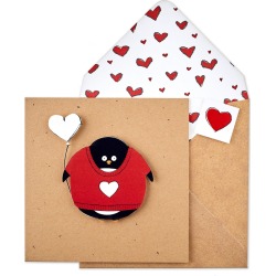 Penguin with Balloon Valentine's Day Card