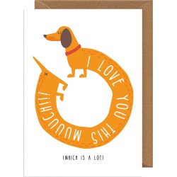 I Love You This Much Dachshund Valentine's Day Card