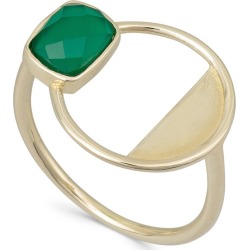 Myrtle Green Onyx & Gold Plated Ring