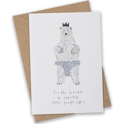 Sparkly Pants Polar Bear Christmas Card