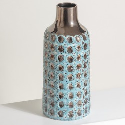 Edite Blue & Silver Ceramic Vase