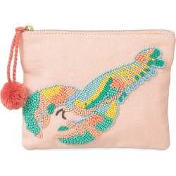 Be My Lobster Beaded Pink Pouch