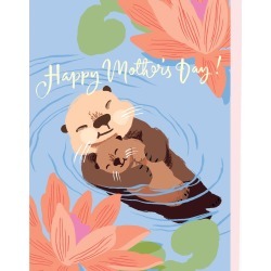 Baby Otter and Mum Mother's Day Card