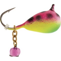 Clam Dingle Drop Jig, Chartreuse/Orange Glow Spot, 1/16 oz, Size 12