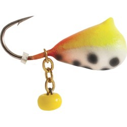 Clam Dingle Drop Jig, Chartreuse/Orange Glow Spot, 1/16 oz, Size 12