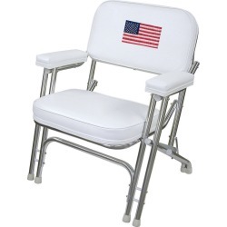 Wise Deluxe Folding Deck Chair w/Flag Logo