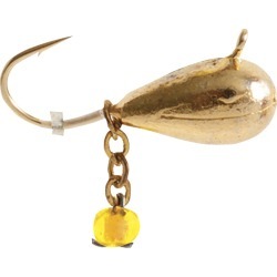 Clam Dingle Drop Jig, Chartreuse/Orange Glow Spot, 1/16 oz, Size 12