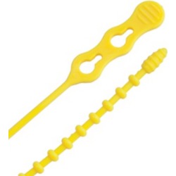 Ancor 12" Yellow Beaded Cable Tie, 15-Pack