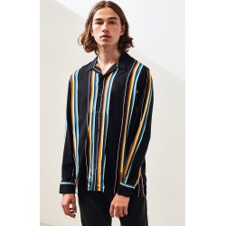PacSun Mens Deejay Button-Up Shirt - Black size XL