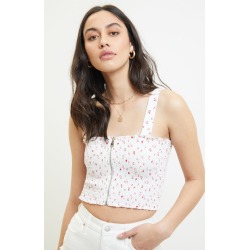 Me To We Womens Bandito Zip Up Tank Top - Multicolor size Large
