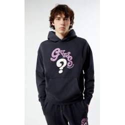 Guess Mens Stencil Logo Pullover Hoodie - Black size XL