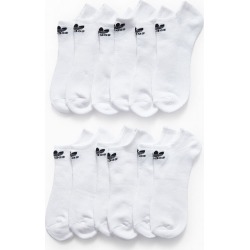 adidas Mens Trefoil No Show Six Pack Socks - White/Black