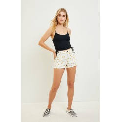 Me To We Womens Easy Cinched Crop Cami Top - Black size Large