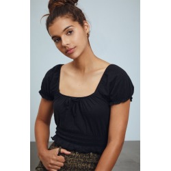 Me To We Womens Venus Off-The-Shoulder Top - Black