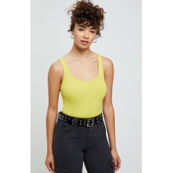 Me To We Womens Washed Blush Tank Top - Yellow/Green size Large