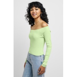 Me To We Womens Hazard Off-The-Shoulder Top - Green size XS