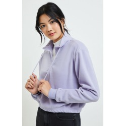 Me To We Womens Snowed In Half Zip Sweatshirt - Purple size XS