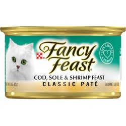 Fancy Feast Classic Pate Cod, Sole & Shrimp Feast Cat Food | 3 oz