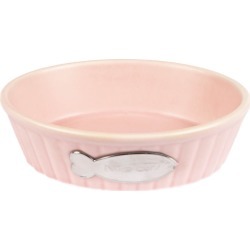 Simply Cat Pink Fish Meow Ceramic Cat Bowl | 1 ea