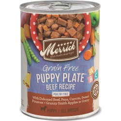Merrick Grain Free Puppy Plate Beef Recipe Dog Food | 12.7 oz - 12 pk