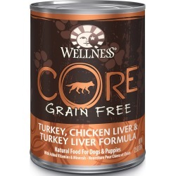 Wellness Core Turkey, Chicken Liver & Turkey Liver Formula Dog Food | 12.5 oz-12pk