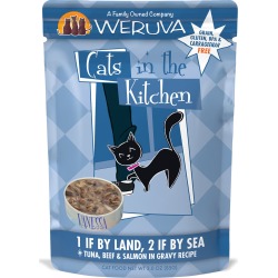 Weruva Cats In The Kitchen 1 If By Land, 2 If By Sea Tuna, Beef & Salmon In Gravy Cat Food | 3 oz