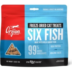 Orijen Orijen Freeze Dried Cat Treats, Grain Free, Natural & Raw Animal Ingredients, Six Fish Flavor, 1.25 Oz